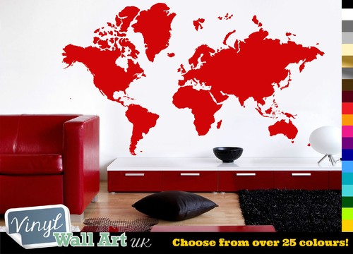 World map vinyl wall art - map,
