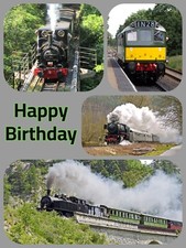 Steam Trains Birthday Card