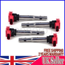 Set 4* Red Coil Pack NGK For