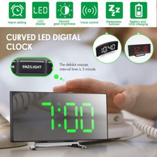 LED Curved Digital Alarm Clock