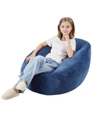 Uimoso 91cm Bean Bag Chair Sofa with Soft Armrests and Storage Pocket Blue