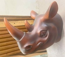 Wall Mounted Rhino Head Wall Plaque Decoration  Animal Sculpture .