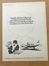 1970 Vintage Aircraft Advert CSE AVIATION OXFORD AIRPORT PIPER PRIVATE AEROPLANE