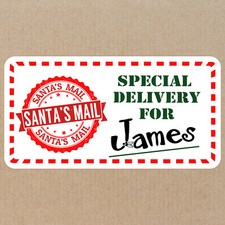 72 Personalised Christmas Present Labels Stickers From Santas Mail Custom Names