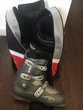 SALOMON SKI SNOWBOARD BOOTS SIZE 45 UK 10 SILVER GREY IN VÖLKL STORAGE BAG FAB!!