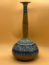 Impressive large Art Nouveau Doulton Lambeth vase. Height 16". 4886Y. c1900.