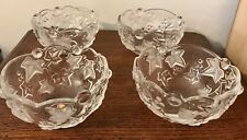 NEW 4 Stunning Waltherglas Germany Ivy Leaf Clear Glass Dessert Bowls 5 x 3.5”