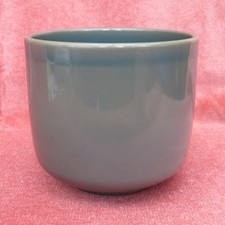 Grey / blue German ceramic plant pot with plain design