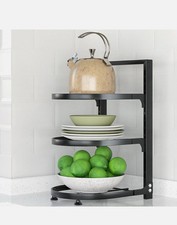 3tier Kitchen Storage Organiser Lid Pan Stand Saucepan Pot Rack Cupboard Shelf
