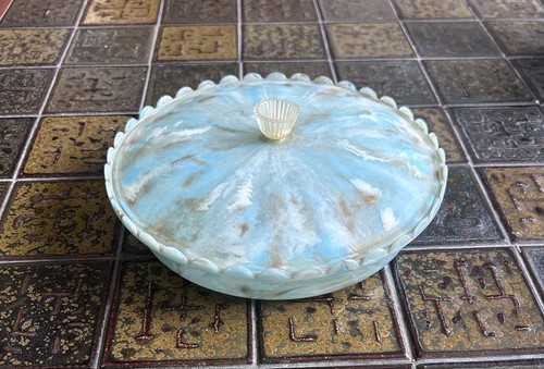 Pale blue marbled vintage - blue,