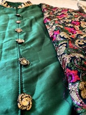 emerald silk Green Indian Pakistani asian Dress Eid Party Wedding suit