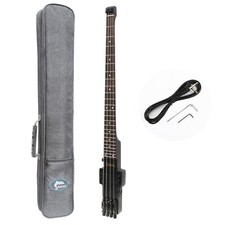 Batking Electric Travel Headless Bass W/Gig Bag Black Color Worlds Lightest Bass