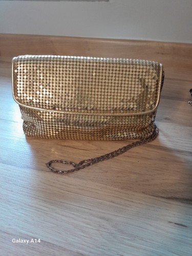 Gold chain mail evening bag - mail,