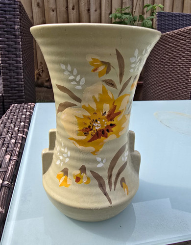Hand painted ceramic vase - ceramic,