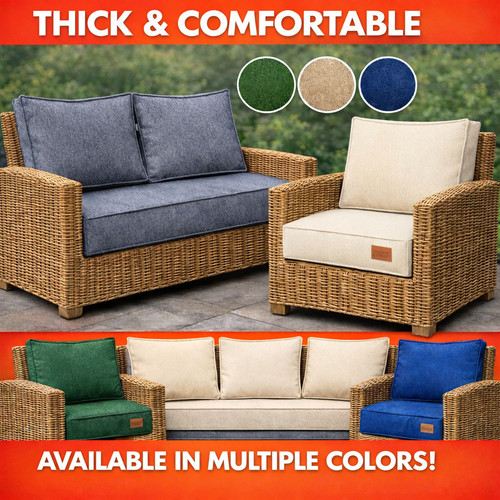 Rattan garden sofa cushions - rattan,