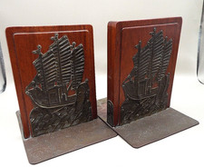 VINTAGE BRASS SHIP & WOOD