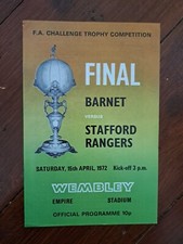 BARNET V STAFFORD RANGERS 1972 FA CHALLENGE TROPHY