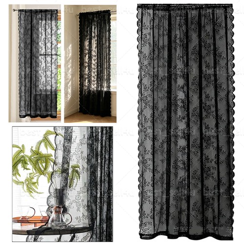 Panels rose black - black, lace
