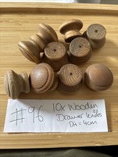 10x Wooden Drawer Knobs Diameter 40mm