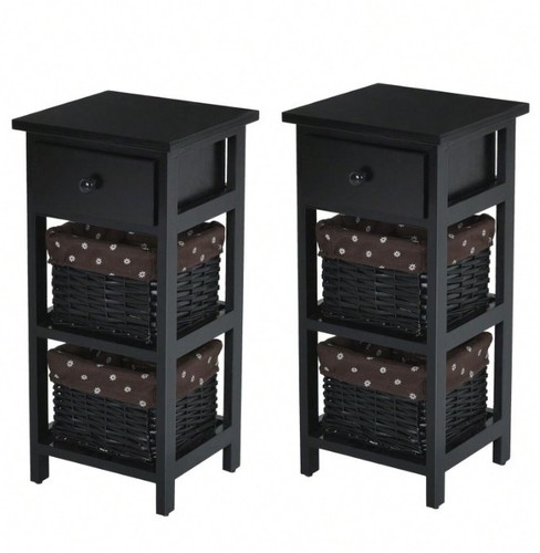 Set black bedside table - 2,