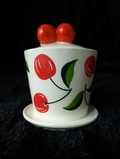 VINTAGE GOEBEL W GERMANY CHERRY PRESERVE POT 1960s  G20