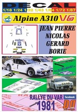 DECAL RENAULT ALPINE A310 V6