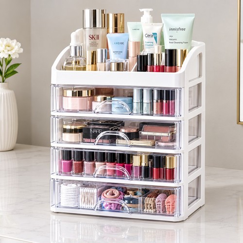 Tier makeup organiser with 5 - makeup,