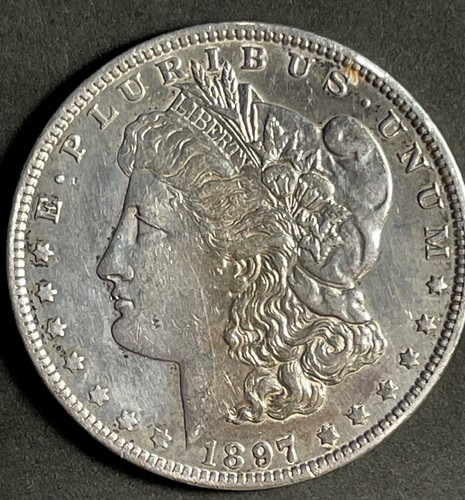 1897 silver morgan dollar coin - silver,