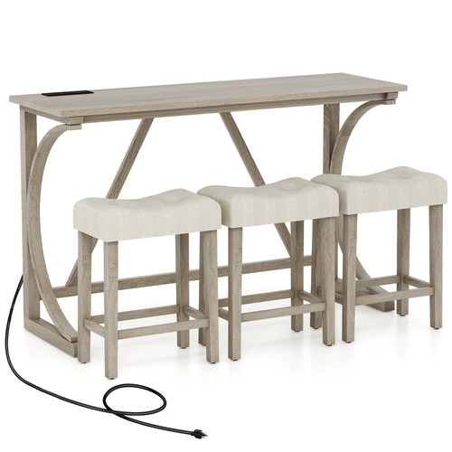 Piece bar table set - w/, power