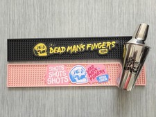 2 Dead Man's Fingers Rum Runner Rubber 60cm & Drink Shaker Pub Bar Man Cave Rare