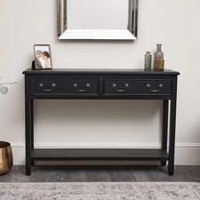 Large Black 2 Drawer Console