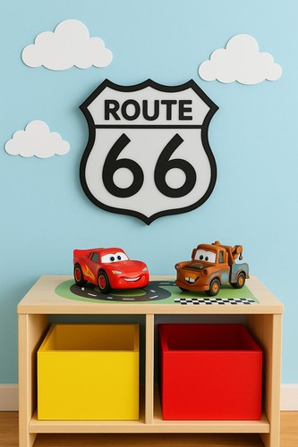 Route wall sign pixar - 66, |pixar