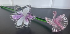 Hand Blown Glass Flowers Pink