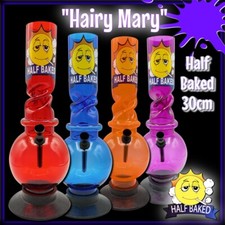 ?Acrylic Bong Waterpipe by "Chongz" Half Baked "Hairy Mary" 30cm + Free Gift?