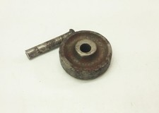 Vtg antique Singer treadle sewing machine base frame wheel roller w/ pin axle