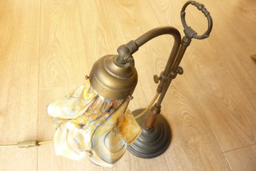 Vintage marbled glass shade - marbled,