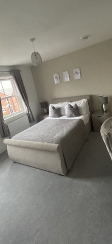 Light grey double - bed, frame