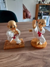 Vintage Pair of Resin Shaolin monk boys kung Fu Chinese Art figurines figures