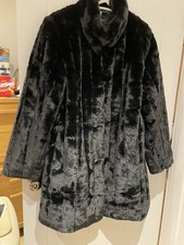 Centigrade Coat Faux Fur Size L (size 14-16) Black