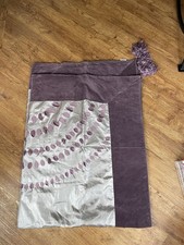 Purple And Silver Throw With Tassels And Sequins Double Bed Sized