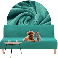 Elastic sofa cover, Wersalka, Welur premium, 190-210 cm, Oeko-tex, turquoise