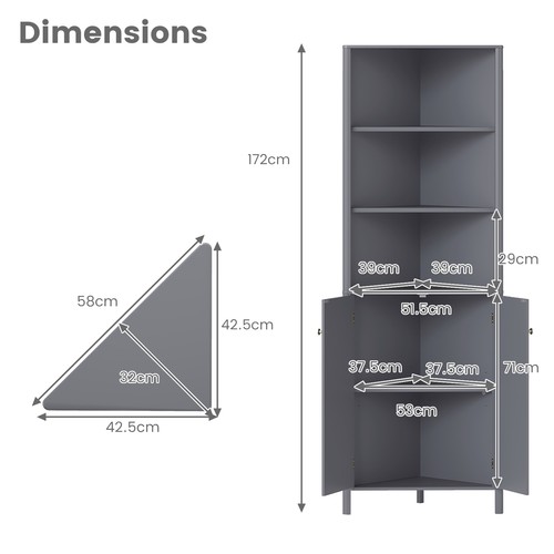 Tall corner cabinet - corner, modern