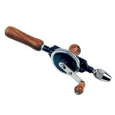 Double Pinion 1/4" Hand Drill Chuck Wooden Handle Intricate Drilling Crank P204