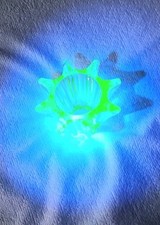 Vintage 1930's URANIUM Glass FLOWER FROG 9cm Wide For Vase Cog Star Shape