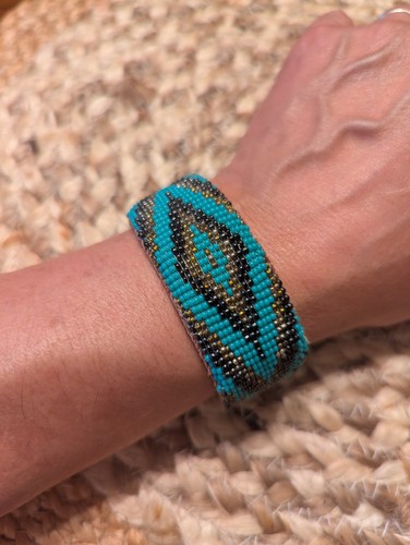Navajo handmade beaded cuff - handmade,