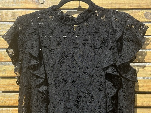 Lace blouse top black - blouse,
