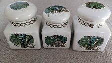 3 X 1970s Taunton Vale Pottery ? Vintage Retro Bouquet Garni Storage Jars VGC!!