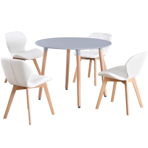 Round seat grey dinner table - round,