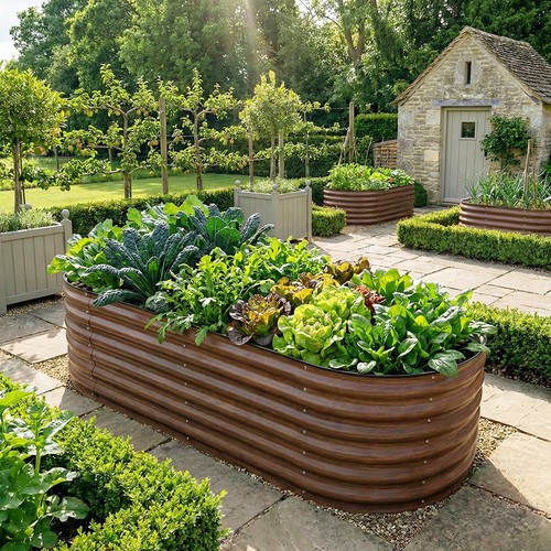 Metal garden raised bed - garden,