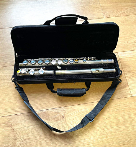 Silver metal concert flute - silver,